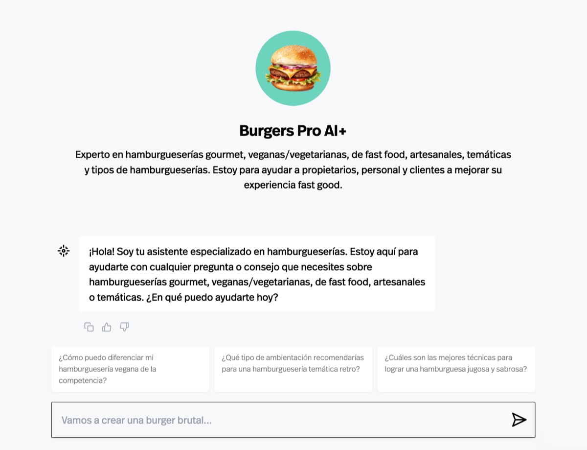 Interfaz de Usuario de la App Burger Pro AI+ by AI Chef Pro