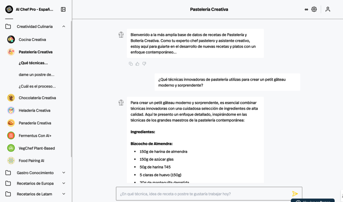 AI Chef Pro - Pastelería Creativa AI Model
