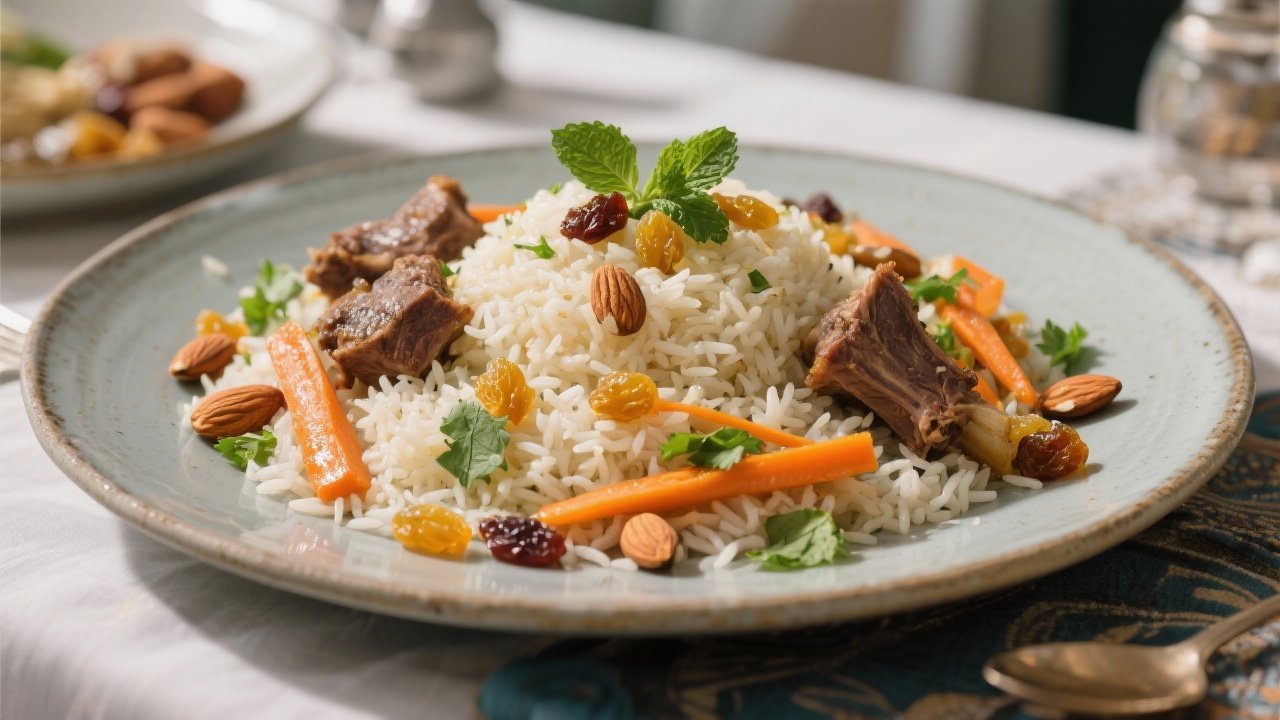 Kabuli Pulao plato afgano con AI Chef Pro