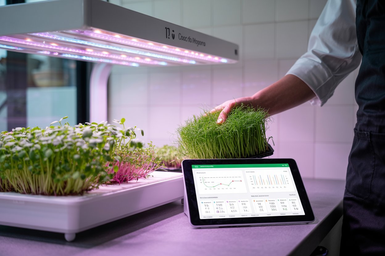 Microgreens y Cultivos Indoor con IA: Guía Completa para Restaurantes Profesionales