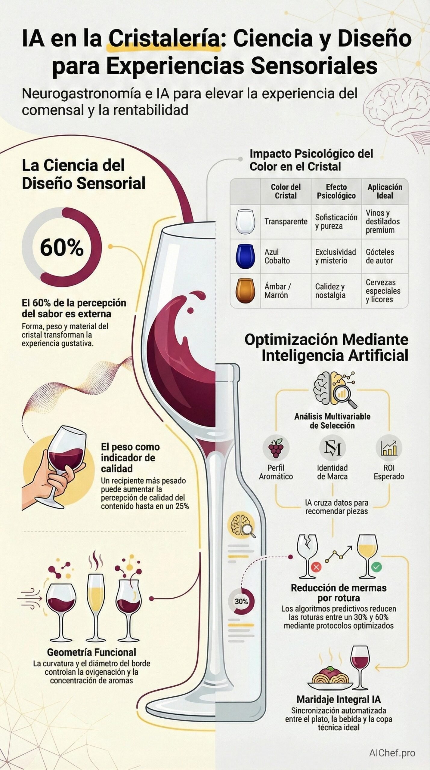 IA en la Cristalería Gastronómica: Diseño y Selección Optimizada para Experiencias Sensoriales