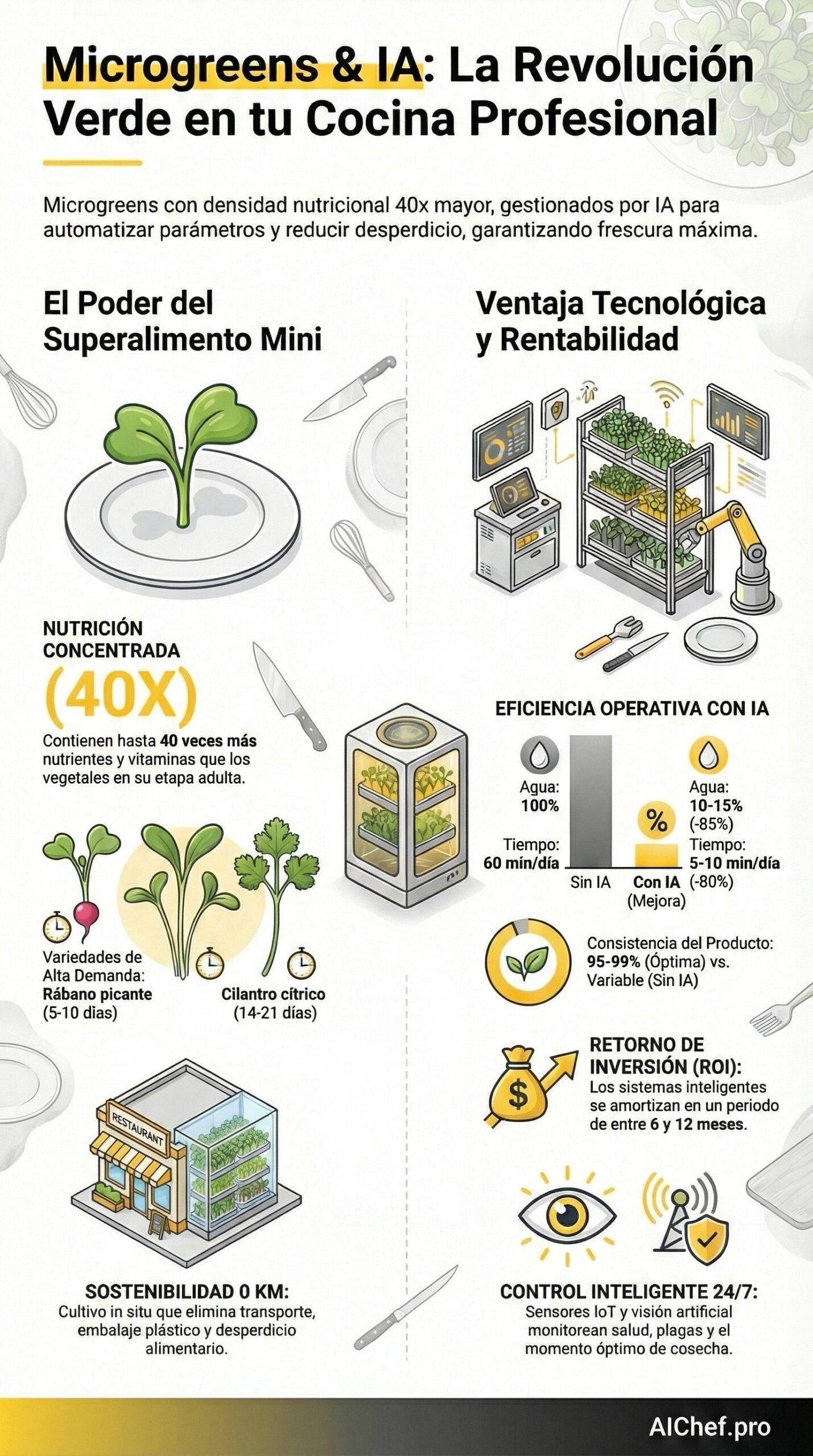 Microgreens y Cultivos Indoor con IA: Guía Completa para Restaurantes Profesionales