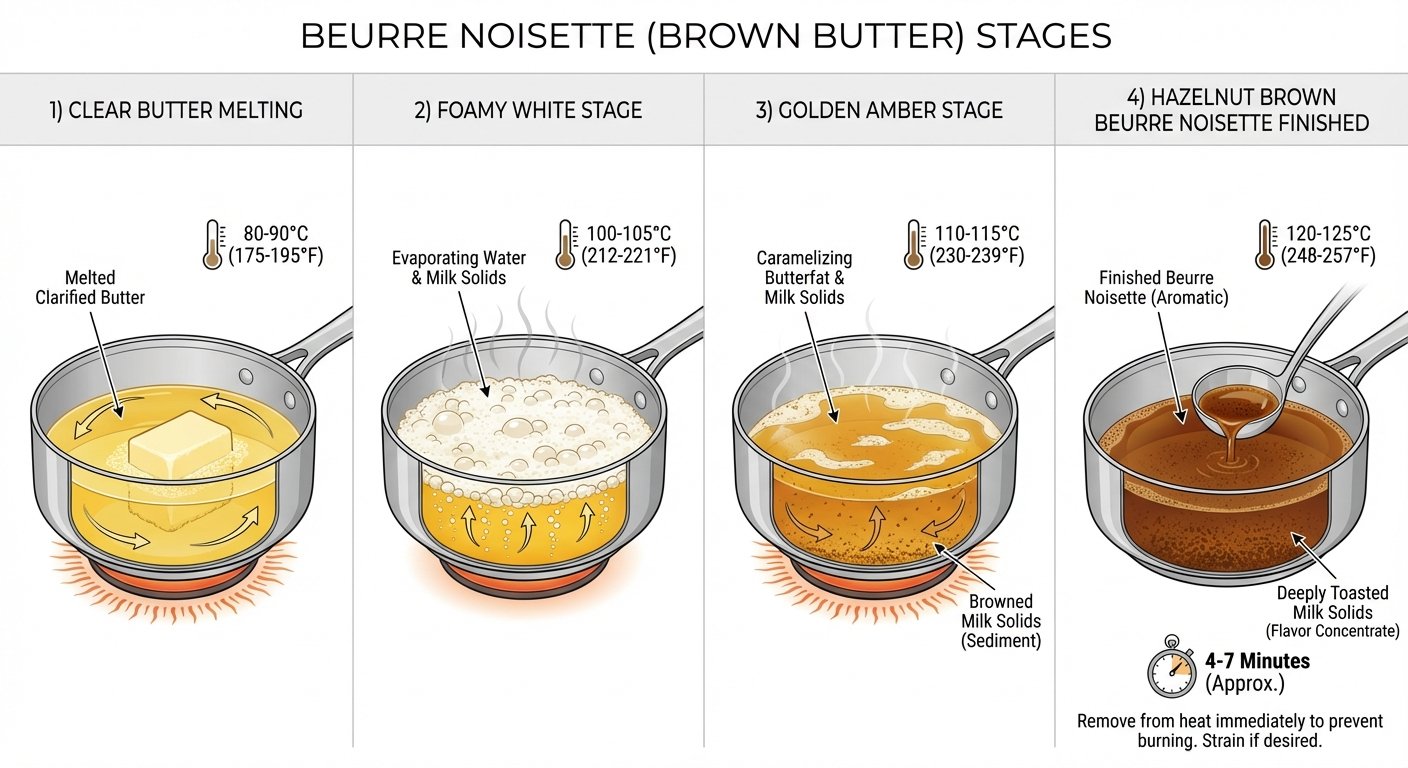 Etapas beurre noisette mantequilla tostada