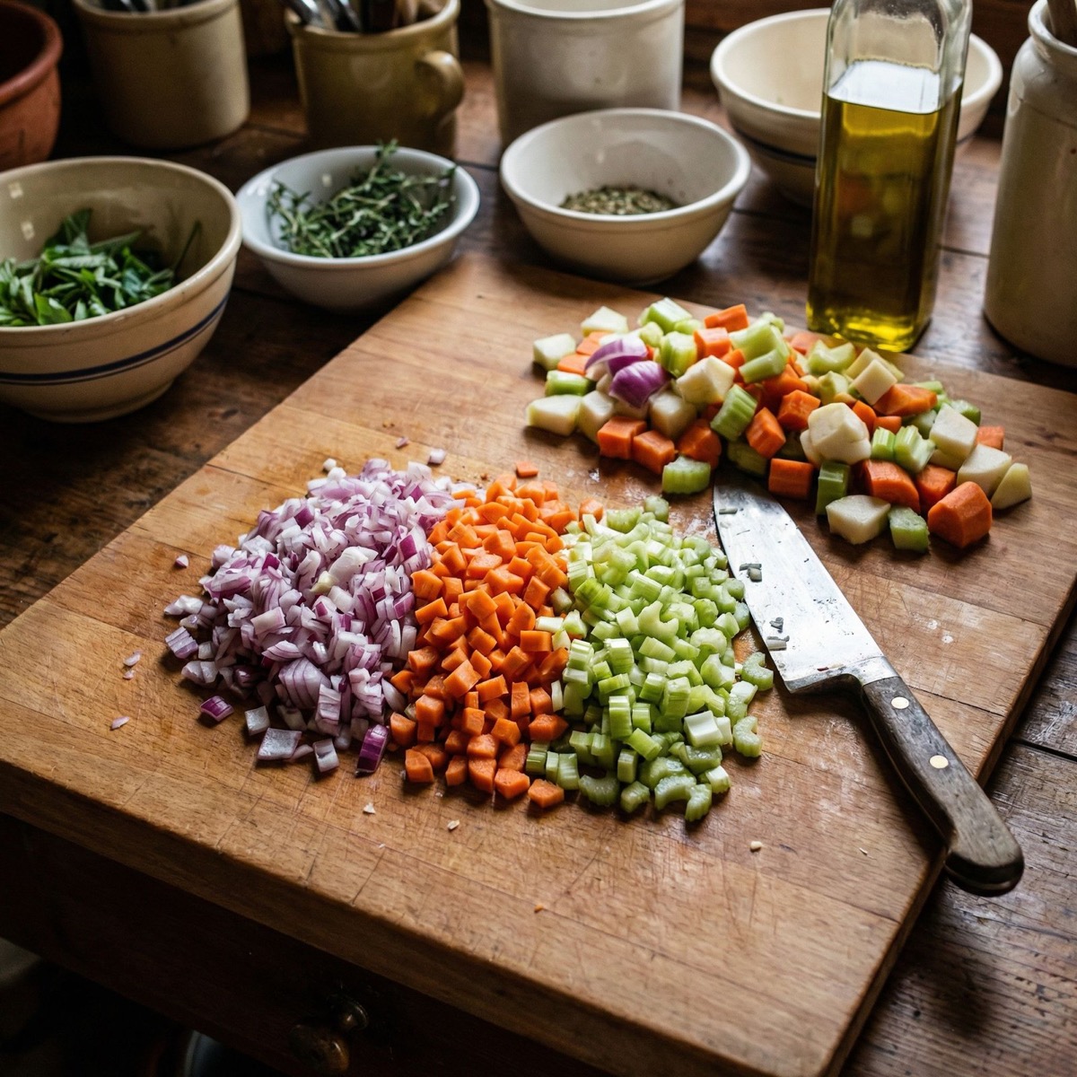 Sofrito de verduras para salsa boloñesa