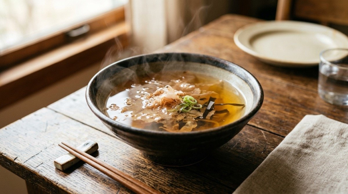 Caldo dashi con alga kombu