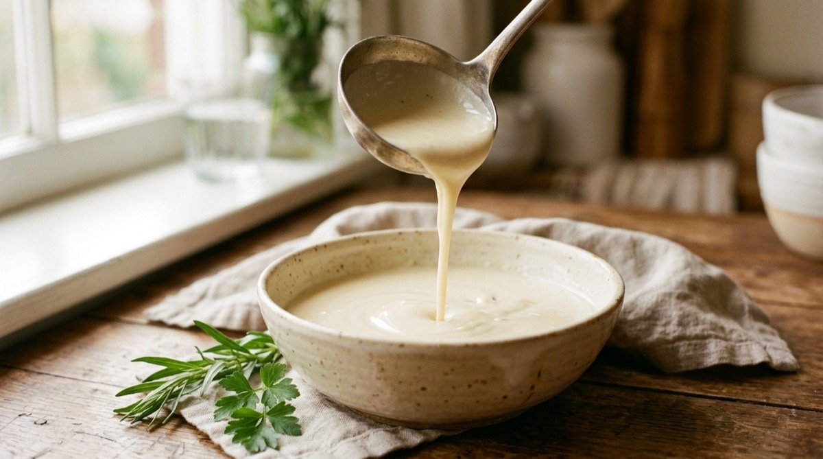 Salsa velouté clara y aterciopelada
