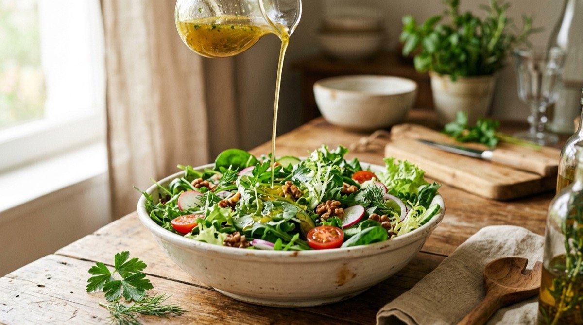 Ensalada aliñada con vinagreta
