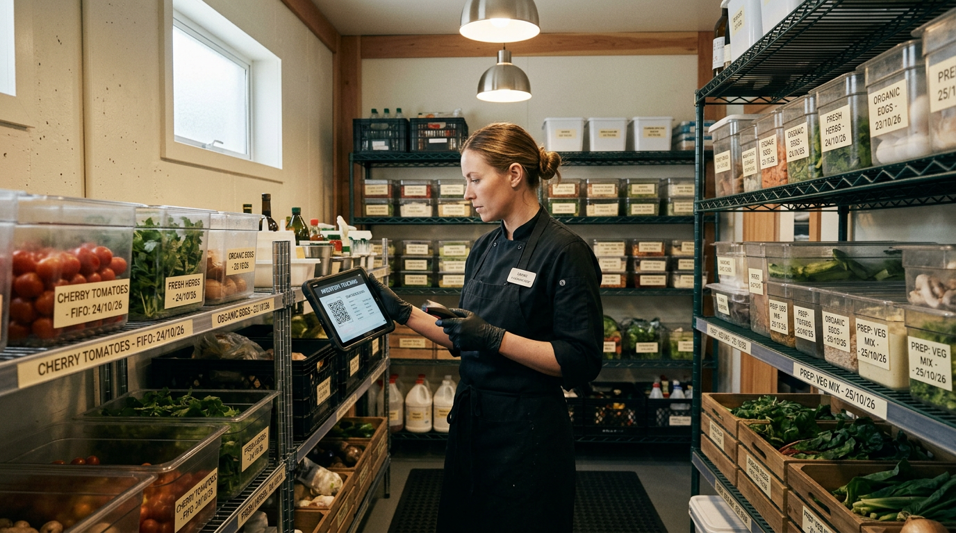 AI inventory management system tracking restaurant food waste in real-time