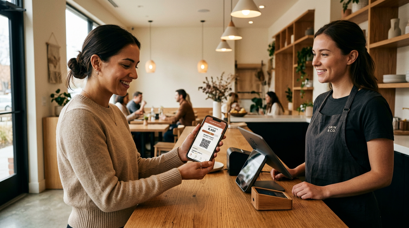 Digital loyalty app at restaurant