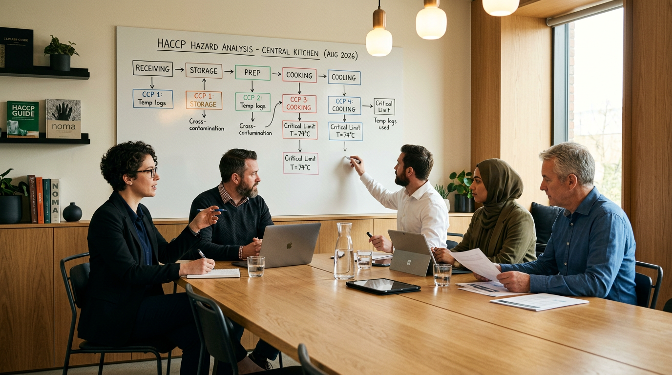 HACCP hazard analysis team meeting