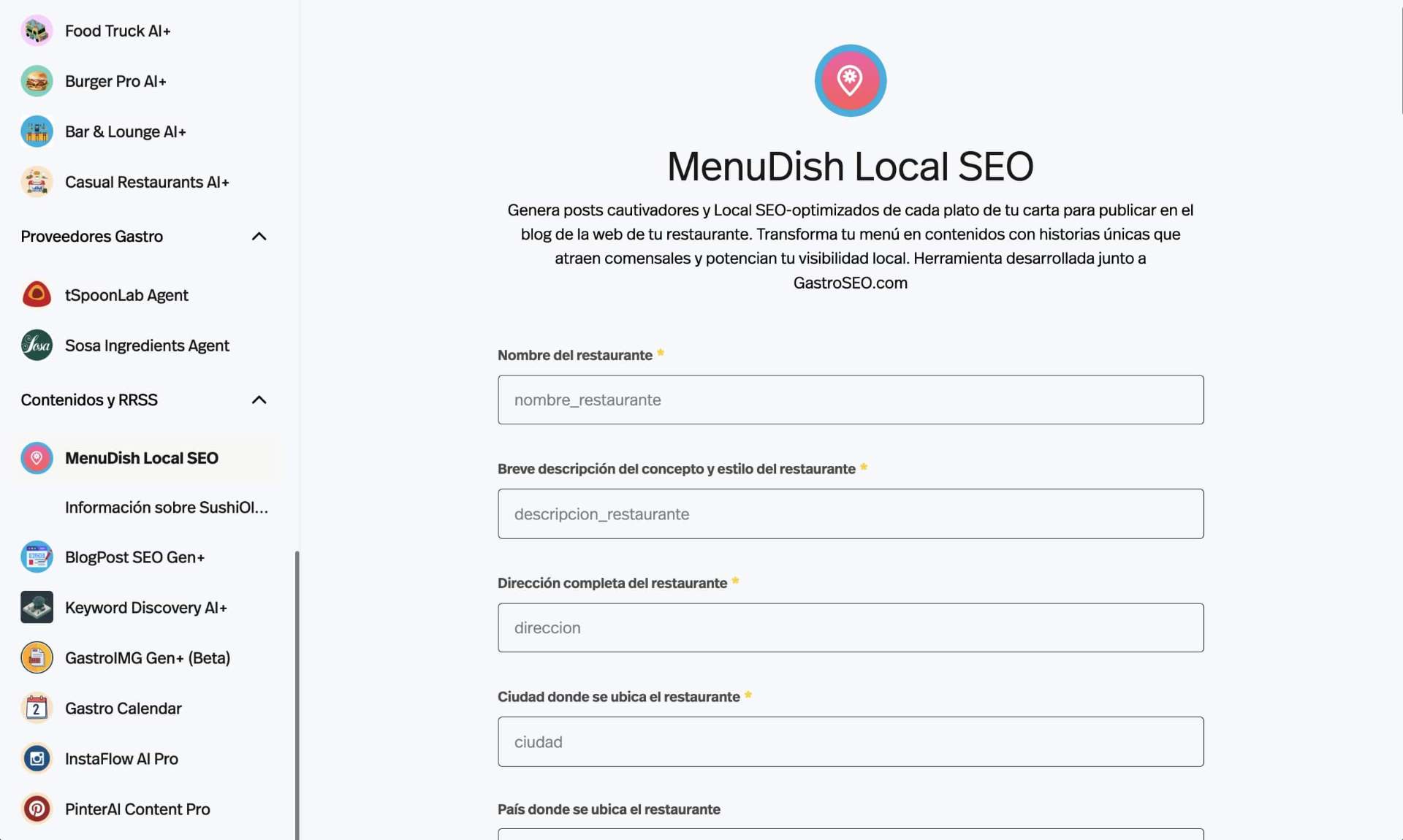 MenuDish Local SEO screenshot